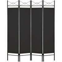 4-Panel Folding Privacy Screen Room Divider Decoration Accent, 6ft