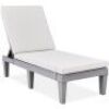 Outdoor Patio Lounge Chair, Resin Chaise Lounger w/ Seat Cushion, 5 Positions&nbsp;