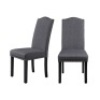 High Back Fabric Dining Chairs, Dark Gray, Set of 2 - Appears New