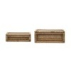 Woven Rattan & Wood Display Boxes with Glass Lid - Appear New&nbsp;