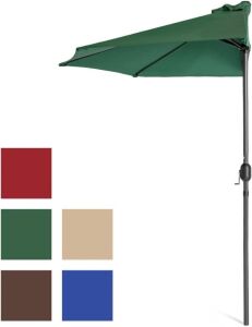 Half Patio Umbrella w/ 5 Ribs, Crank - 9ft 