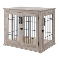 Furniture Style Dog Crate End Table, Large, Weathered Gray&nbsp;