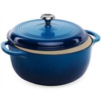 6qt Non-Stick Enamel Cast-Iron Dutch Oven Kitchen Cookware w/ Side Handles&nbsp;