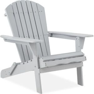 Folding Wooden Adirondack Chair, Accent Furniture w/ Natural Woodgrain - Unknown if Hardware is Complete