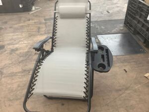 Set of 2 Adjustable Zero Gravity Patio Chair Recliners w/ Cup Holders - Scratches on Arms