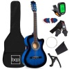 Beginner Acoustic Cutaway Guitar Set w/ Case, Strap, Capo - 38in 
