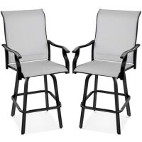Set of 2 Swivel Barstools w/ 360 Rotation, All-Weather Mesh&nbsp;