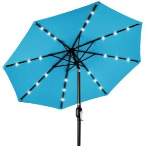 Solar LED Lighted Patio Umbrella w/ Tilt Adjustment, UV-Resistance - 10ft 