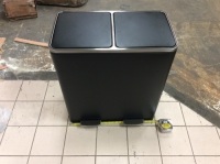 Double Canister Stainless Steel Foot Pedal Trash/Recycle Bin - Appears New&nbsp;