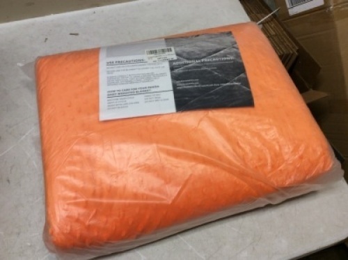 Orange Weighted Blanket, 15 lb - New