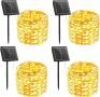 Lot of (4) Outdoor Solar String Fairy&nbsp;Lights, Warm White, 66' 200 LED