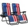 Set of 2 Adjustable Zero Gravity Patio Chair Recliners w/ Cup Holders&nbsp;
