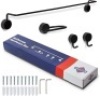 Wustux Bathroom Hardware Set, 29" Towel Bar, Toilet Paper Holder, & 2 Robe Hooks, Matte Black - Appears New&nbsp;