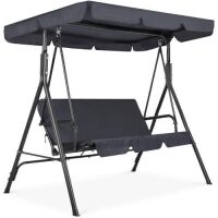 2-Person Outdoor Canopy Swing Glider Furniture w/ Cushions, Steel Frame&nbsp;