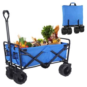 Folding Wagon Cart with All-Terrain Wheels, Carry Bag