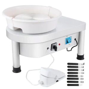 9.8 in 350-Watt Electric Pottery Wheel with Foot Pedal and Detachable Basin