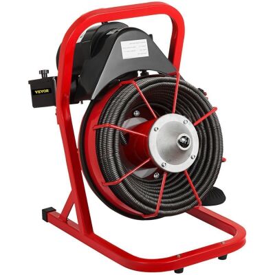 VEVOR 50' x 3/8" 250W Drain Cleaning Machine Sewer Clog w/ Cutters