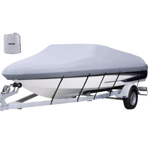 VEVOR 16'-18.5' Trailerable Boat Cover, Beam Width up to 98", Heavy Duty 600D Marine Grade Polyester, Fits V-Hull Boat