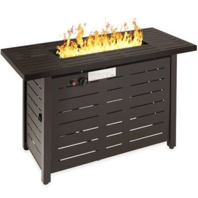 50,000 BTU Steel Propane Gas Fire Pit w/ Auto Ignition - 42in 