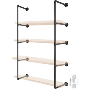 VEVOR Industrial 4-Tier Wall Mount Iron Pipe Shelves 