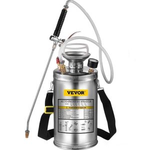 VEVOR 1.5Gal Stainless Steel Sprayer, Set with 16" Wand & Handle & 3.3FT Reinforced Hose