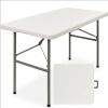 4ft Portable Folding Plastic Dining Table w/ Handle, Lock 