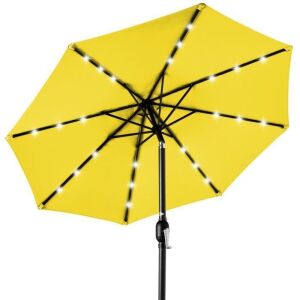 Solar LED Lighted Patio Umbrella w/ Tilt Adjustment, UV-Resistance - 10ft 