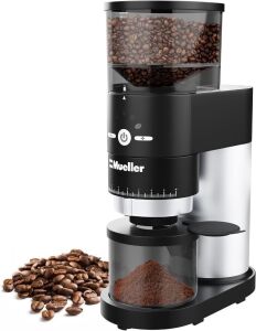 Mueller Ultra-Grind Conical Burr Grinder, Detachable PowderBlock Grinding Chamber and 40mm Hardened Gears 