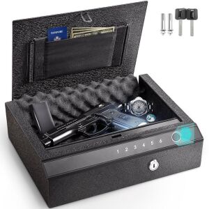 VEVOR 3-Way Quick Access Firearm Case Box, Advanced Biometric Technology 