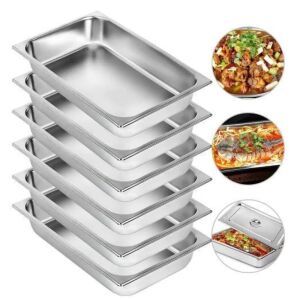 Full Size 4" Deep Steam Table Pans, 6 Pack 