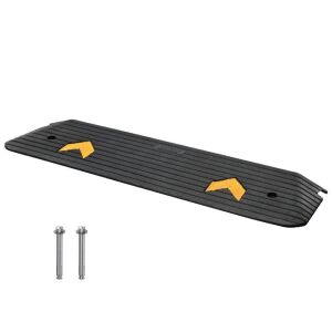 VEVOR Rubber Threshold Ramp, 1" Rise, Rated 33069 lbs Load Capacity, Non-Slip Textured Surface 