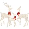 3-Piece Lighted Christmas Deer Set Outdoor Decor with LED Lights 