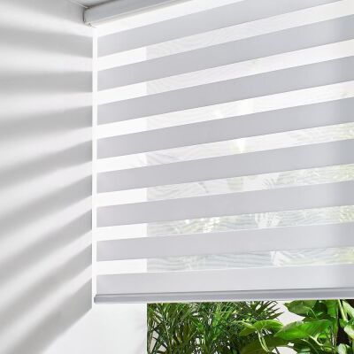 Persilux Cordless Zebra Blinds, White, 72" x 72" 