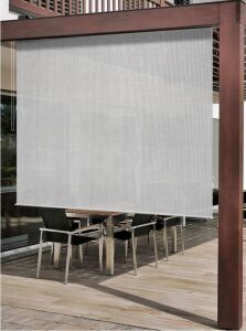 TALENSWEET Exterior Roller Shade Cloth Patio Blinds 8' x 8', Grey