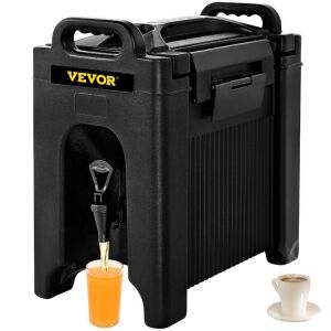 VEVOR 2.5 Gal Double-Walled Hot/Cold Beverage Server w/ PU Insulation Layer, 2-Stage Faucet 