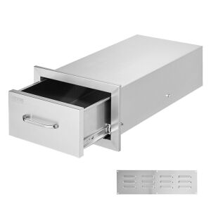 VEVOR 14x8.5 Inch Outdoor Kitchen Stainless Steel Flush Mount Drawer