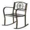 Metal Fleur-de-lis Patio Rocking Chair 