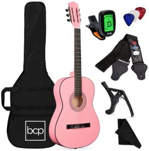 Beginner Acoustic Guitar Set w/ Case, Strap, Digital Tuner, Strings - 38in 