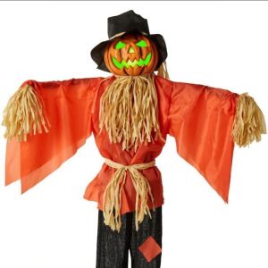 Husker The Corn Keeper Animatronic Scarecrow Halloween Decor w/ LED Eyes 