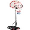 Kids Height-Adjustable Basketball Hoop, Portable Backboard System w/ Wheels 