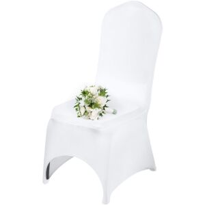 VEVOR 50pcs Spandex White Chair Covers, Arched Front 