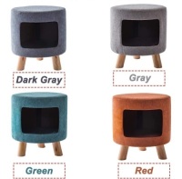 Lot of (10) HuiDao Cat Condo Ottomans&nbsp;with Cave and Inner Pad, Various Colors - New
