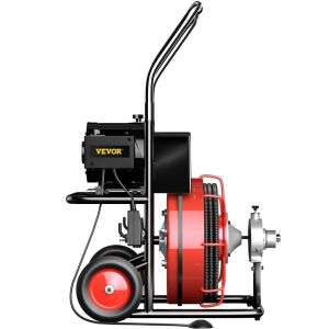 VEVOR 100 Ft x 1/2Inch Drain Cleaner Machine fit 2 Inch to 4 Inch Pipes 550W 1700 r/min 