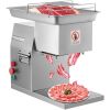 VEVOR Commercial Meat Cutter Machine 1100 LB/H 3mm Stainless Steel with Pulley 600W - Hopper Dented 