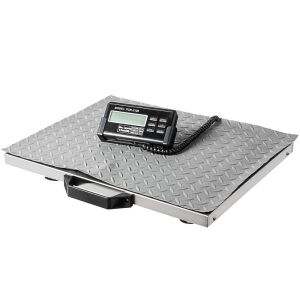 VEVOR Stainless Steel Industrial Digital Floor Scale 440Lbs x 0.2Lbs, 20.5x16.5 Inch