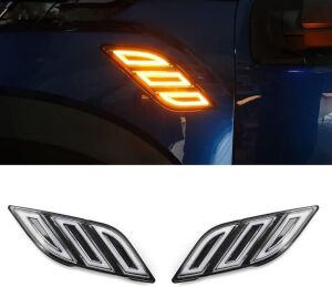 Ford F150 Raptor 2017-2020 Front Side Fender Vents LED Daytime Running Light w/Turn Signal Lamp