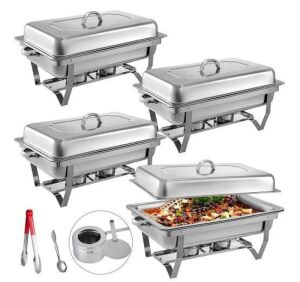 VEVOR 4 Pack Chafing Dish Buffet Set with Folding Frame 8 qt