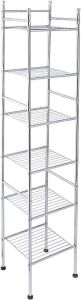 Honey-Can-Do 6 Tier Metal Tower Bathroom Shelf, Chrome 