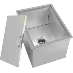 VEVOR Stainless Steel Drop in Ice Chest 22''L x 17''W x 12''H with Cover, Drain-pipe and Drain Plug Included