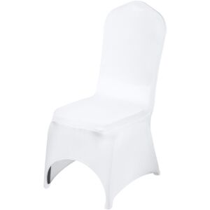 Universal 100 Pcs Polyester Spandex Wedding Chair Covers Arched Front White